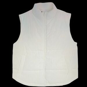 H&M White Solid Color Puffer Vest. Size XL.